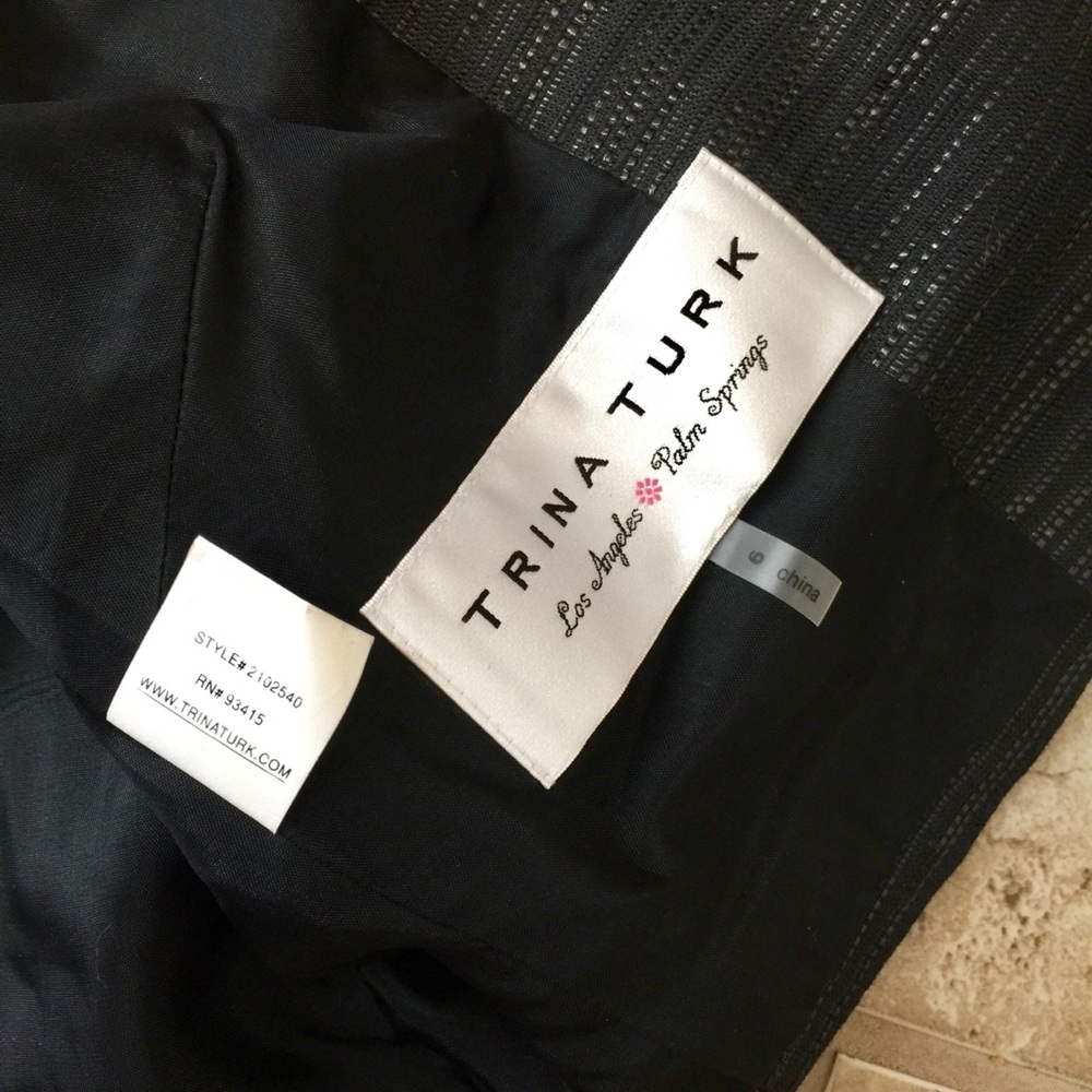 Trina Turk black glam crop short sleeve jacket S - Picture 4 of 6